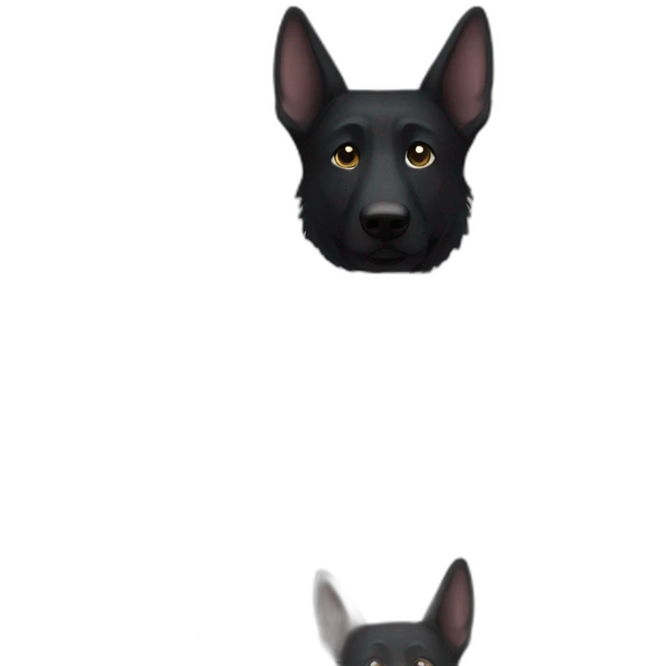 totally black german shepherd emoji