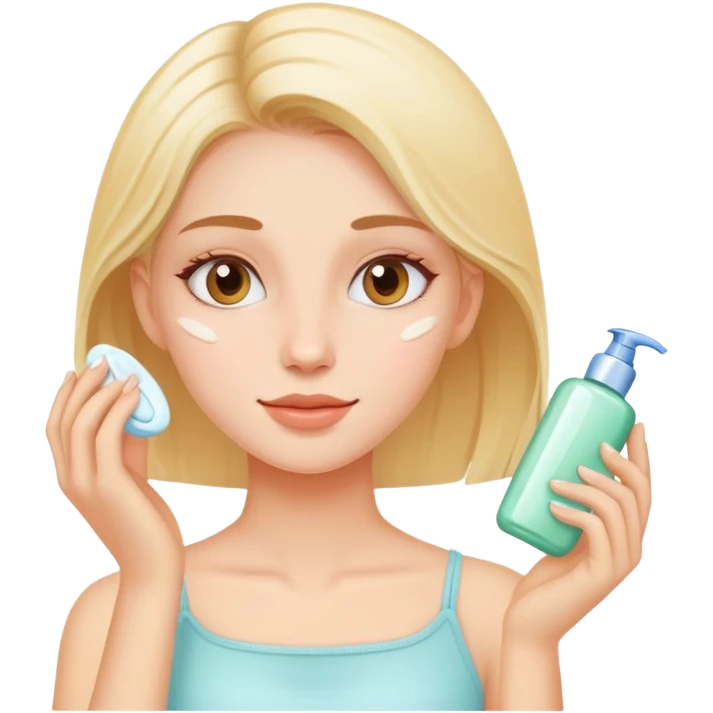 girl doing her skincare emoji