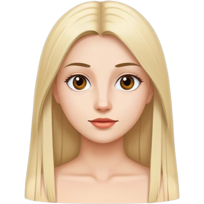 Blanca con pelo lacio  emoji