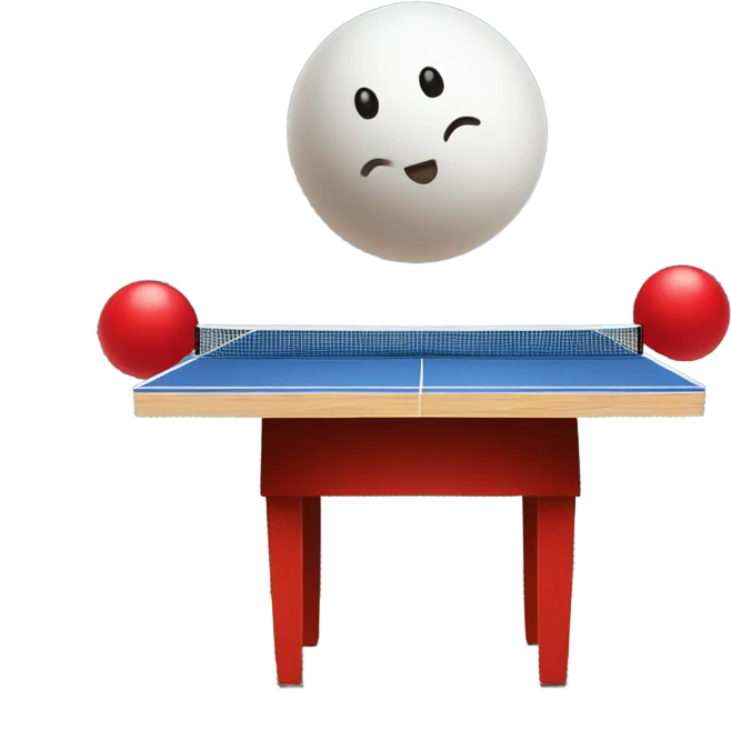 Ping pong ball in the air on way into red solo cup which is on a table emoji