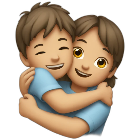 Boy and girl hug emoji