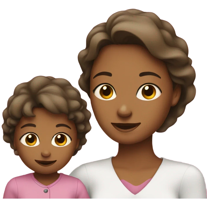 Mom with one girl kid and one baby girl emoji