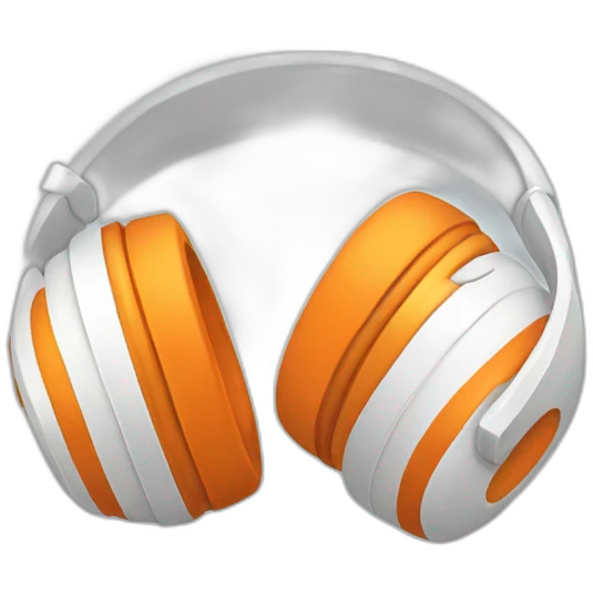 white and orange headphone emoji