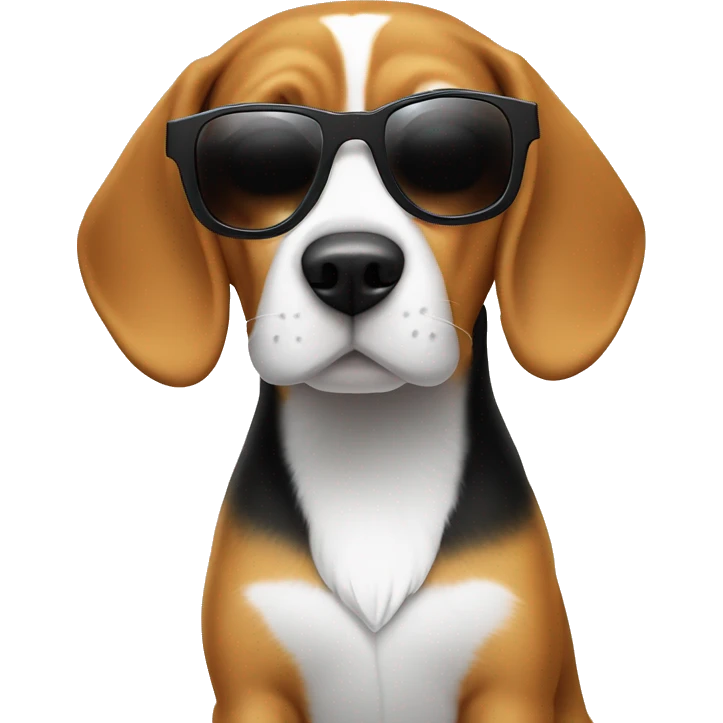 Beagle con capucha y gafas de sol emoji