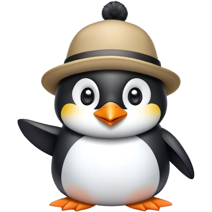 penguin with a hat emoji