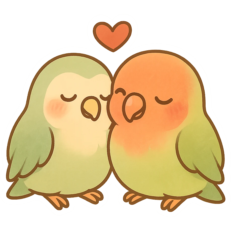 cute pair of lovebirds  emoji