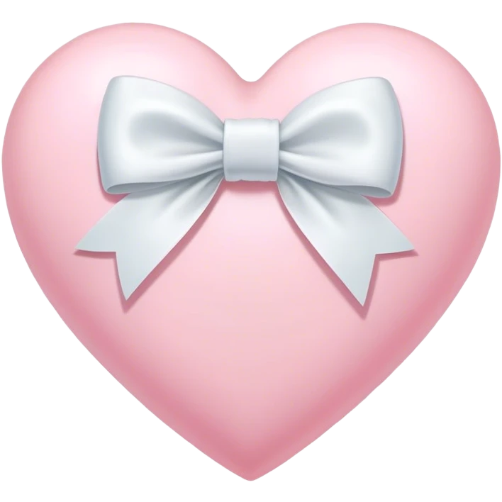 Pastel pink heart with white bow emoji