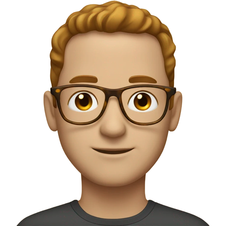 Light brown hair man with oval-shaped with tortoiseshell frames and a subtle gold bridge  emoji