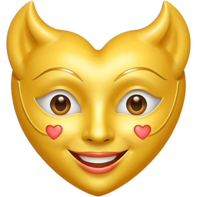 yellow heart with a theater mask emoji