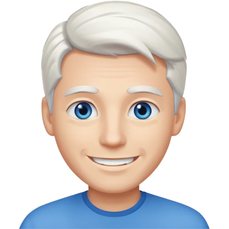 White-haired guy that looks and has beautiful blue eyes  emoji