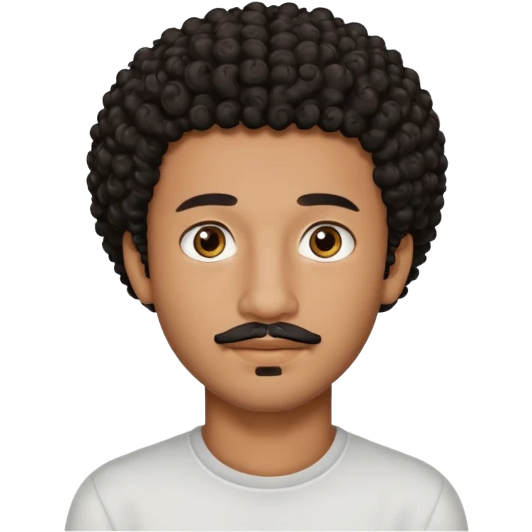 Am I black?Am I black?black curly hair brown eyes 20 years old thin mustache goatee  emoji