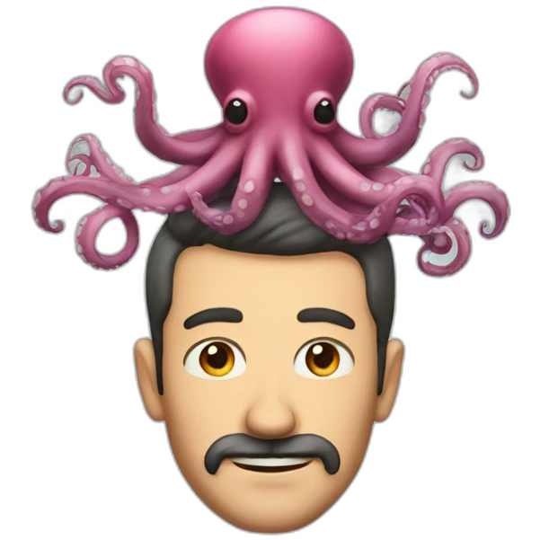 A man with a head of octopus emoji