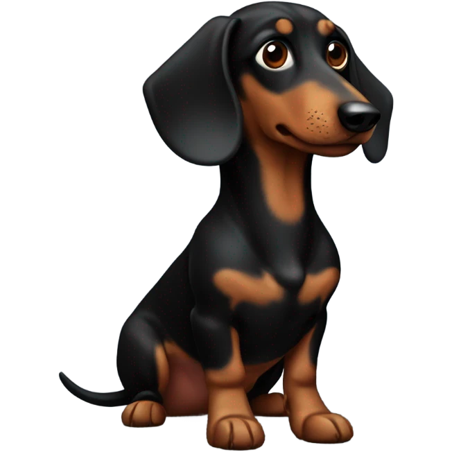 sausage dog black and brown emoji