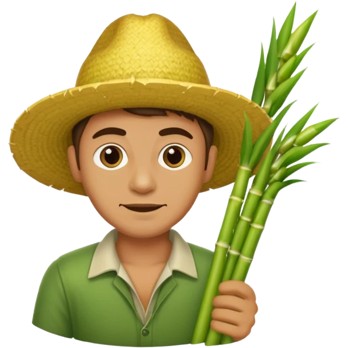A guy with sugarcane  emoji