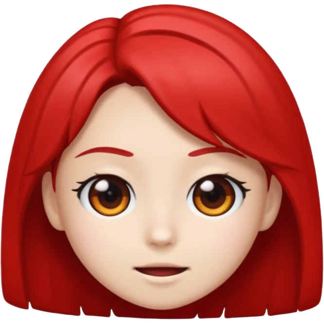 Faca um emoji com cabelo branco de anime e um dos olhos pretos com o meio vermelho emoji