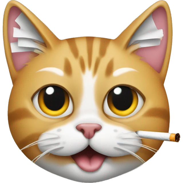 Cat with a cigarette in mouth emoji
