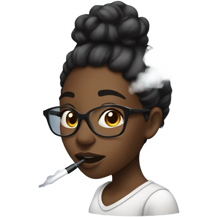 Black girl with a vape emoji