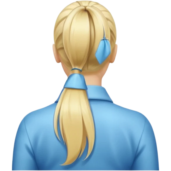 back view of a high blonde ponytail, thick hair emoji
