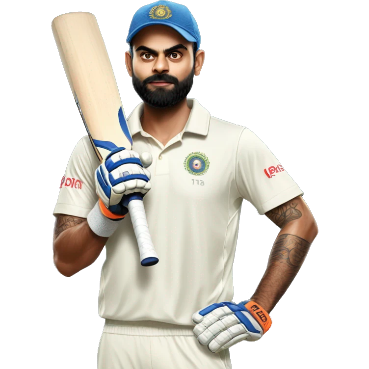 virat kohli with cricket bat  emoji