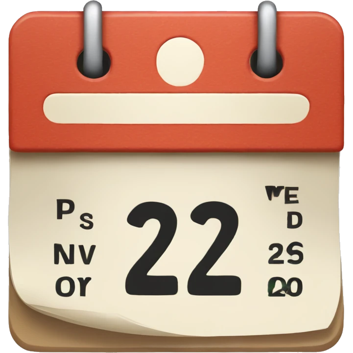 calendar date 22 of november emoji