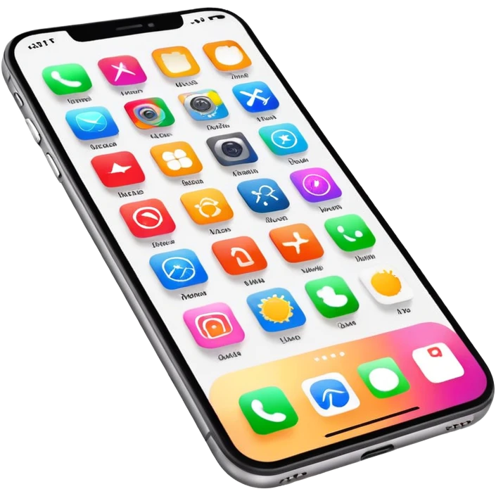 iPhone home screen dashboard with colorful app icons and widgets emoji