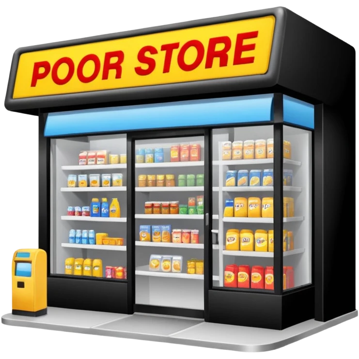 Convenience store named poor store and more emoji