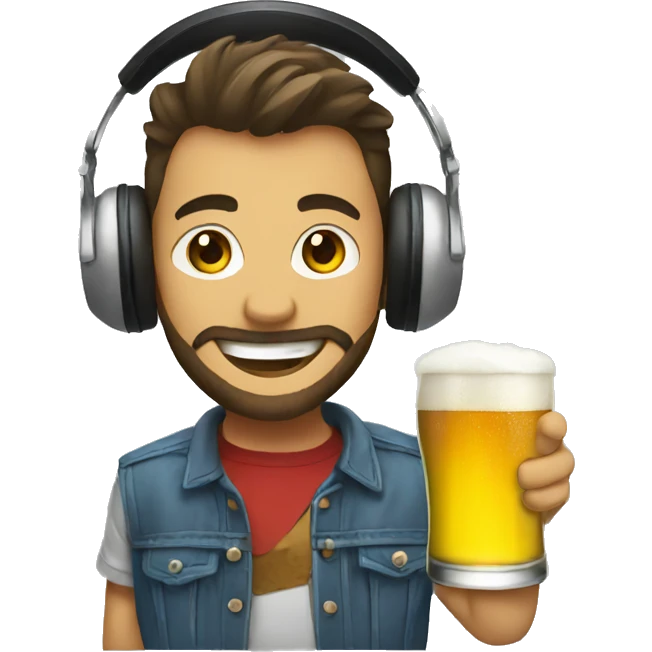 A beer djing emoji