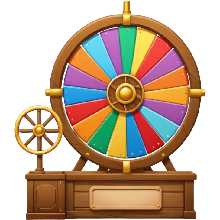 wheel of fortune, large, at booth, no ship wheel emoji