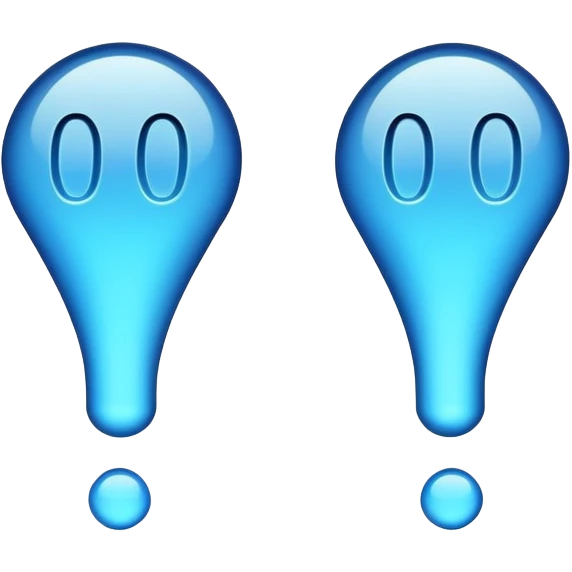 Double ￼exclamation ￼points blue emoji