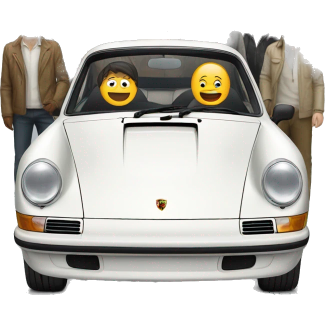 Porsche with people  emoji