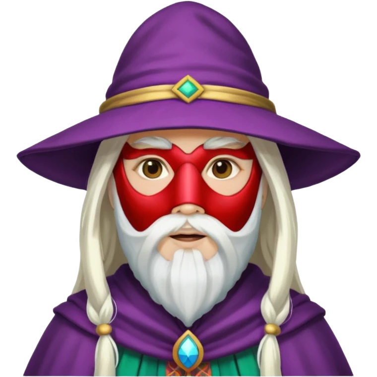 masked Women with hat long white hair & bearded emoji