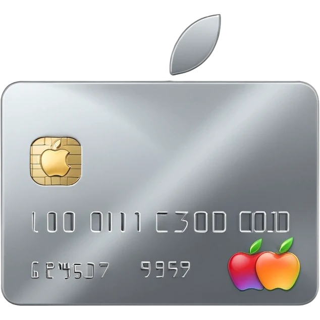 Shiny silver Apple credit card emoji