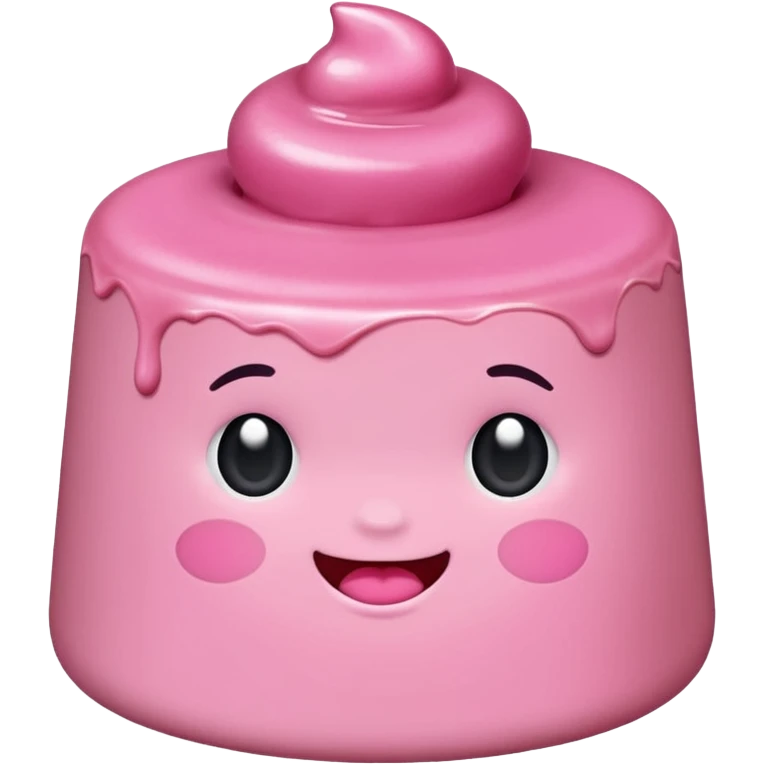 Pink cute pudding emoji
