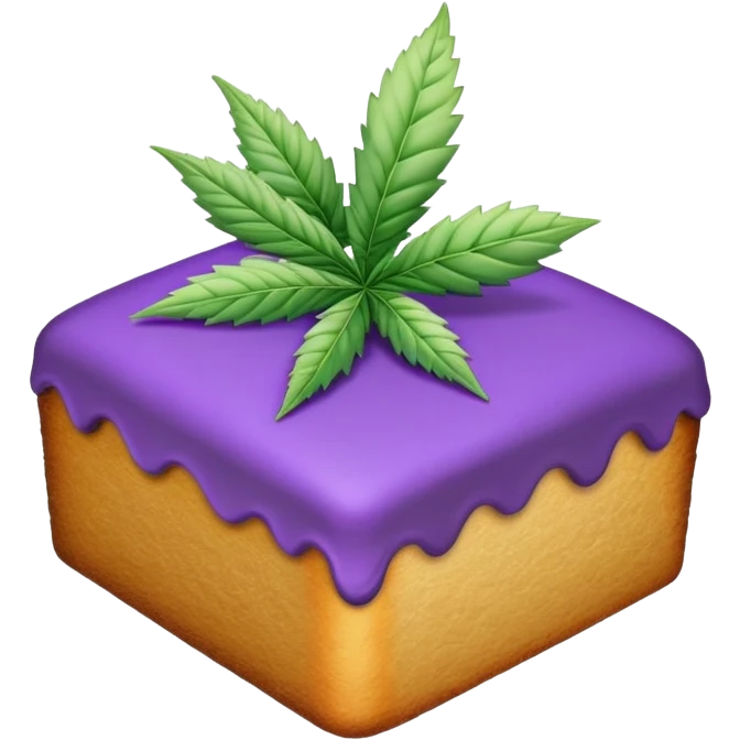 Los Angeles Kush cake in purple and gold emoji
