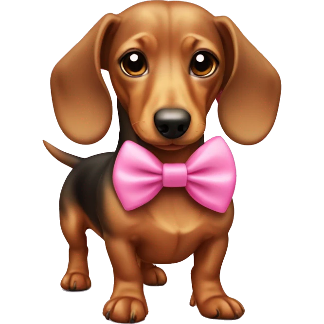 dachshund with a pink bow emoji