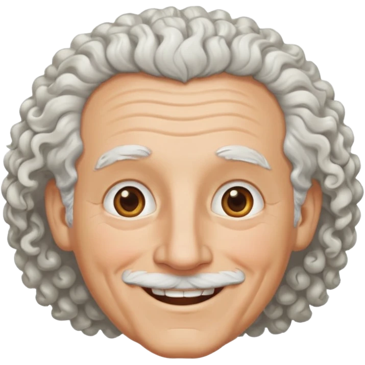 Old white man with curly white hair, hazel eyes, no mustache emoji