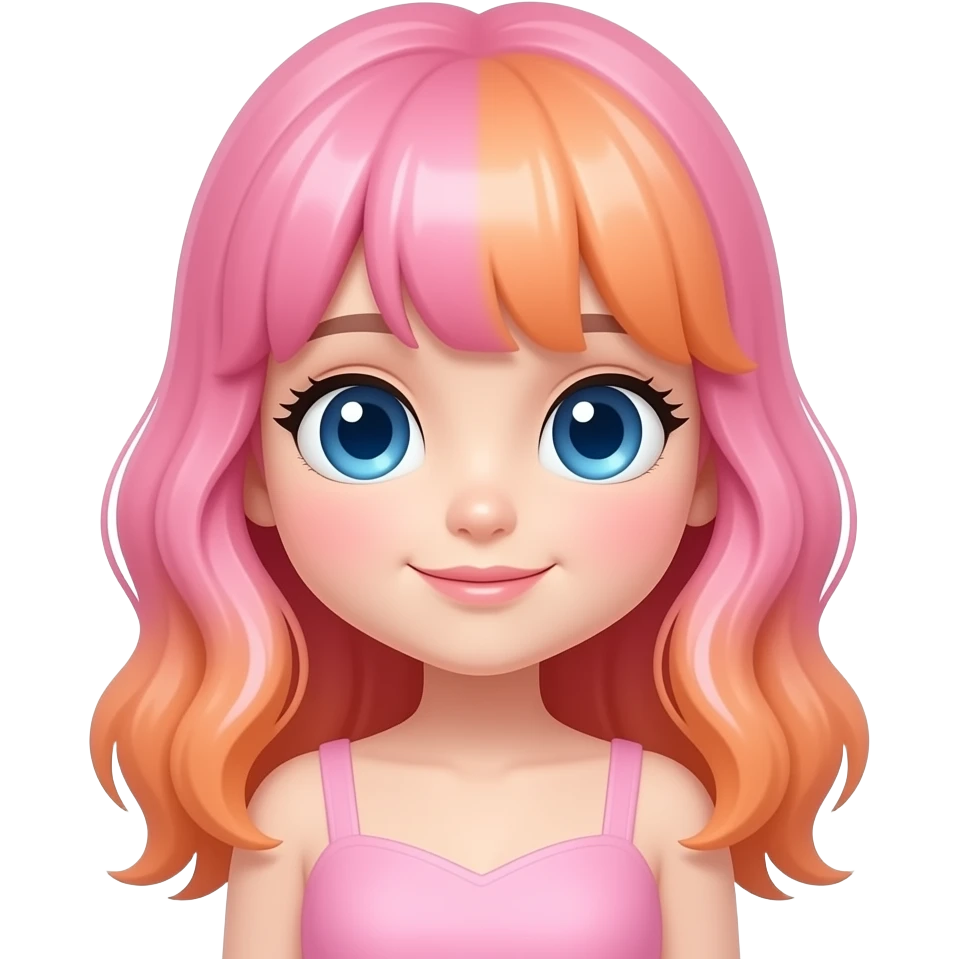 Pinkorangewhite kawaii girl emoji