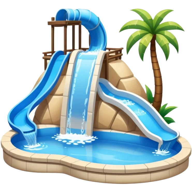 water pool with waterslide emoji