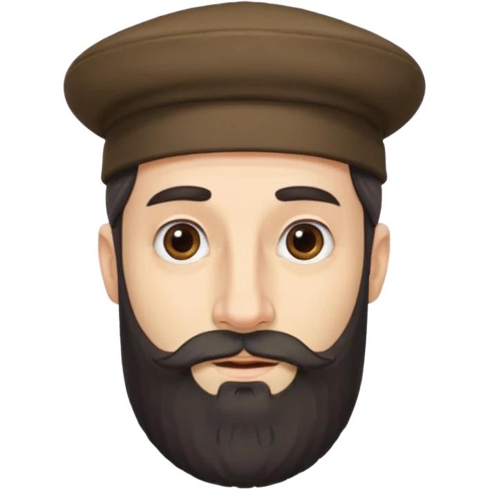 A man with payos hairstyle and a jewish hat with a very large nose and a beard emoji