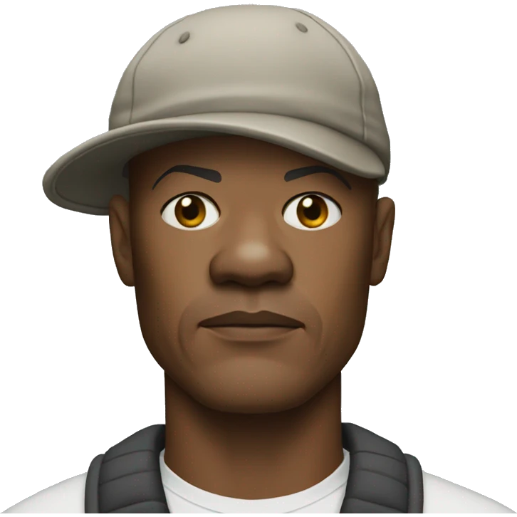 bald samuel l jackson serious wearing shirt and backwards Kangol emoji