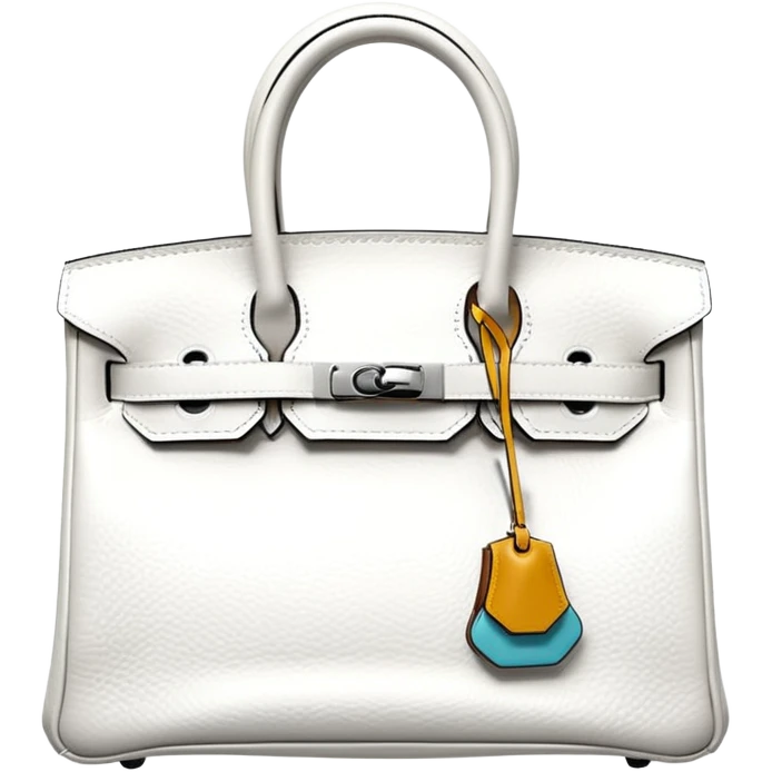 hermes birkin pure white color bag emoji