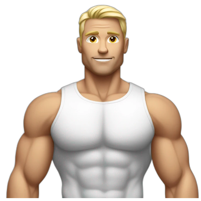 White Muscular man body emoji