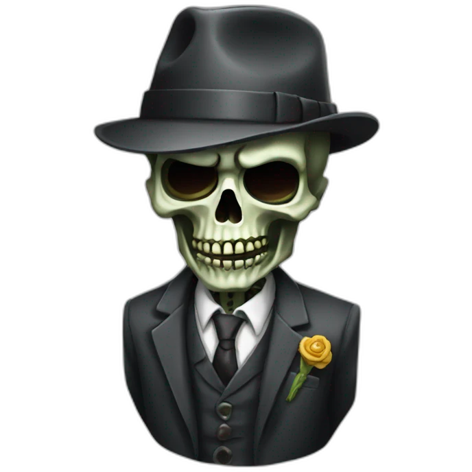 Zombie skeleton gangster  emoji