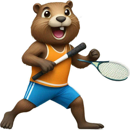 Beaver doing sport emoji