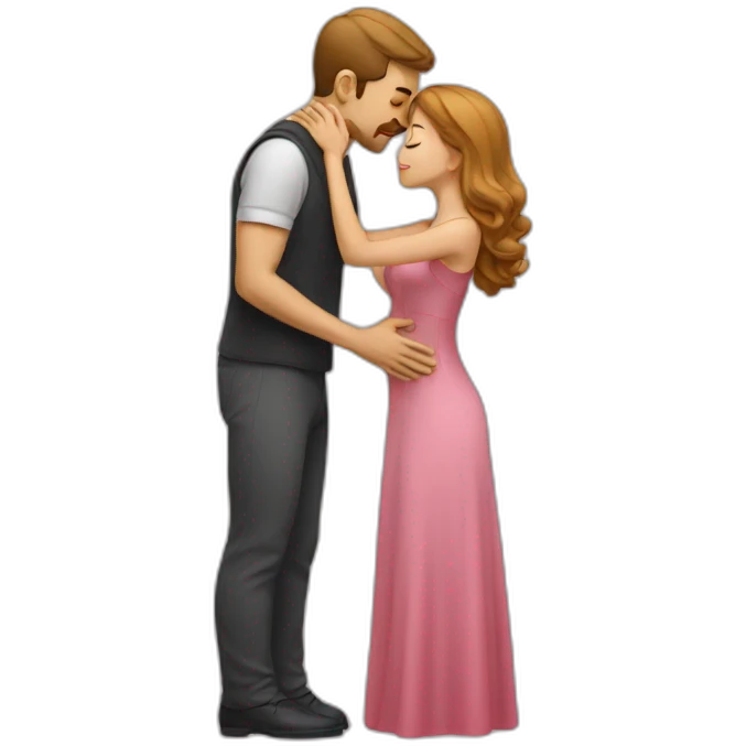 Man kissing women emoji