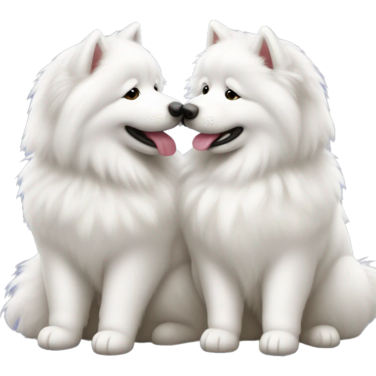 two-samoyeds-kissing emoji