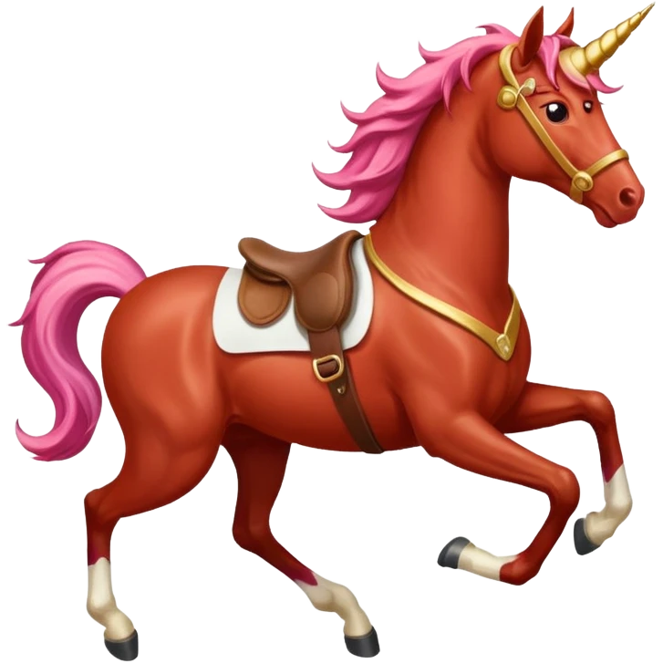 red horse agressive running unicorn money on the saddle emoji