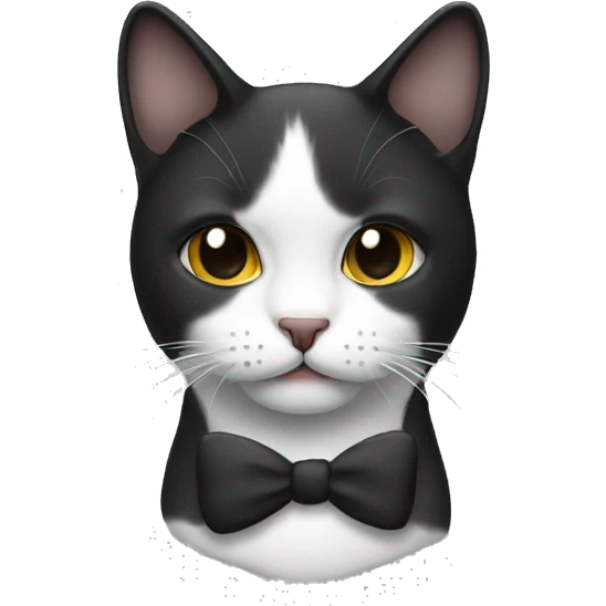 Black andwhite cat wih mustach emoji