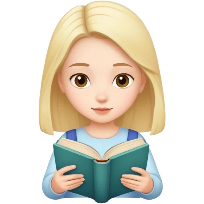 cute girl book emoji