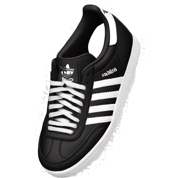 Adidas samba black and white sneakers emoji
